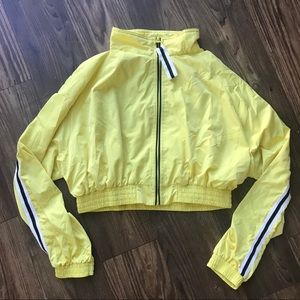 Neon Yellow Cropped Sports Jacket